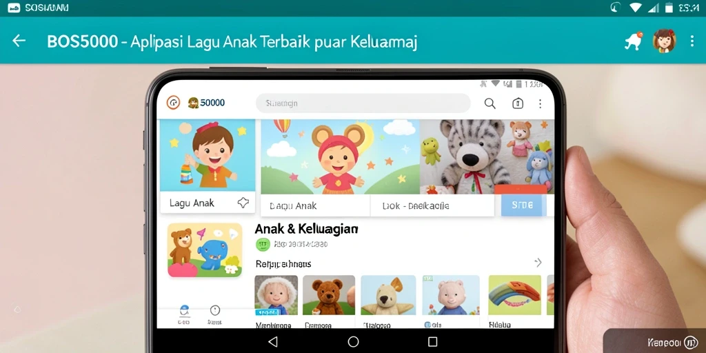 Antarmuka aplikasi Lagu Anak yang colorful dan mudah digunakan.