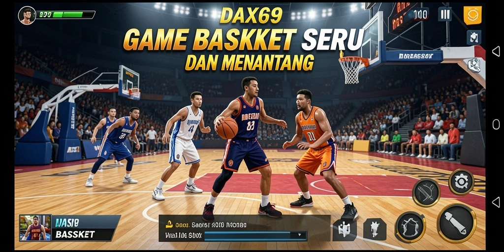 Tampilan menarik dari DAX69 yang menampilkan aksi basket.