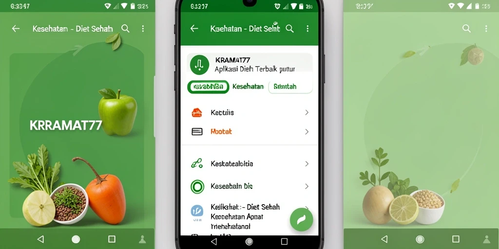 Screenshot antarmuka KRAMAT77 yang menampilkan fitur Diet Sehat.