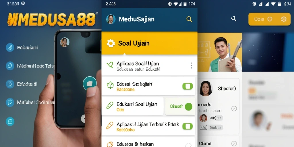 Tampilan antarmuka MEDUSA88 yang menarik dan fungsional untuk Soal Ujian.