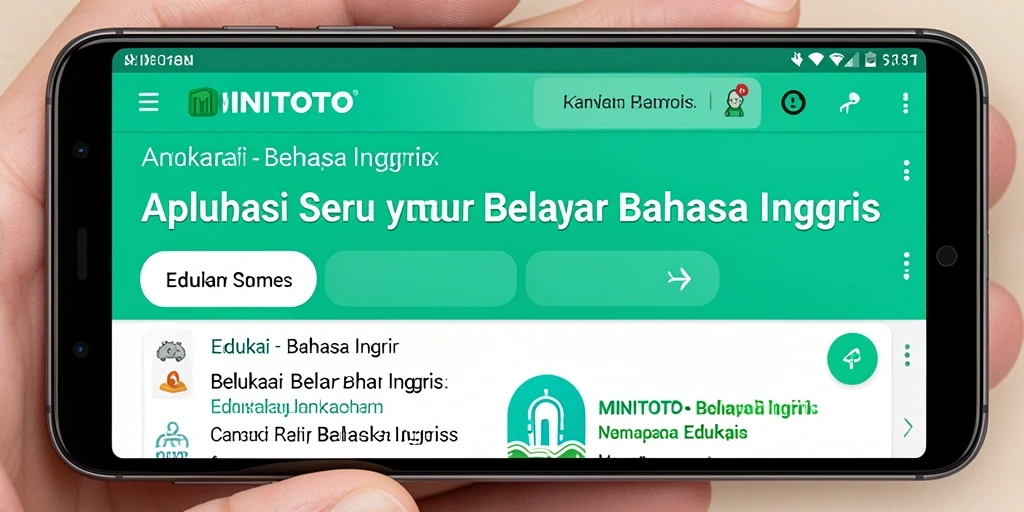 Tampilan antarmuka MINITOTO yang memudahkan belajar bahasa Inggris.