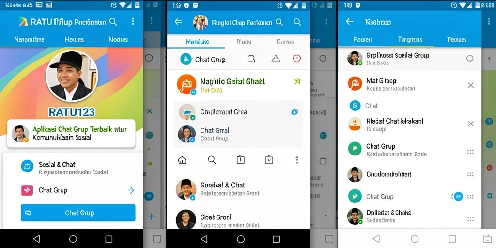Tampilan antarmuka RATU123 yang menarik dan mudah digunakan untuk Chat Grup.
