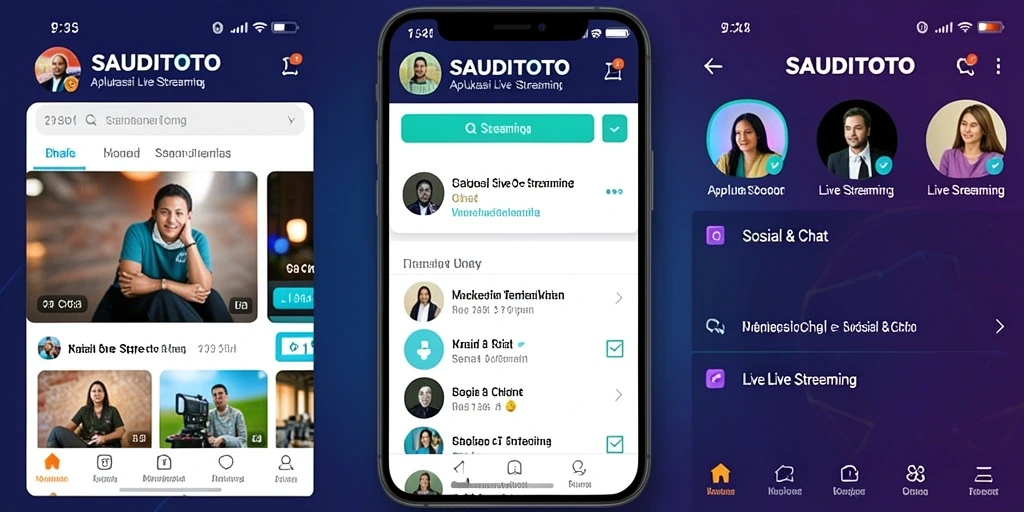 Antarmuka menarik SAUDITOTO dengan fitur Live Streaming yang interaktif.