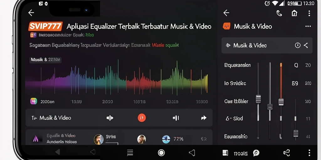 Antarmuka aplikasi SVIP777 yang menawan dan fungsional untuk setting Equalizer.
